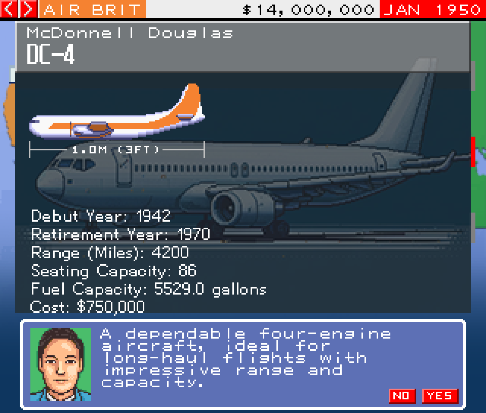 AeroWorld aircraft model details screen
