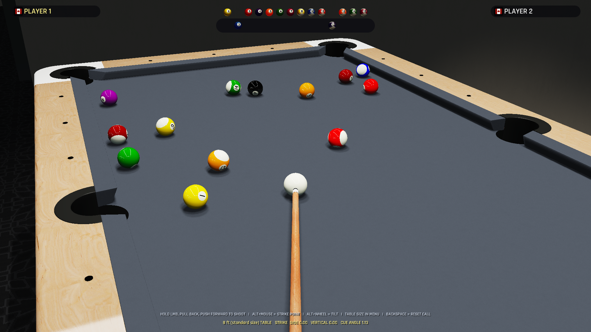 Cue Circuit lining up a shot