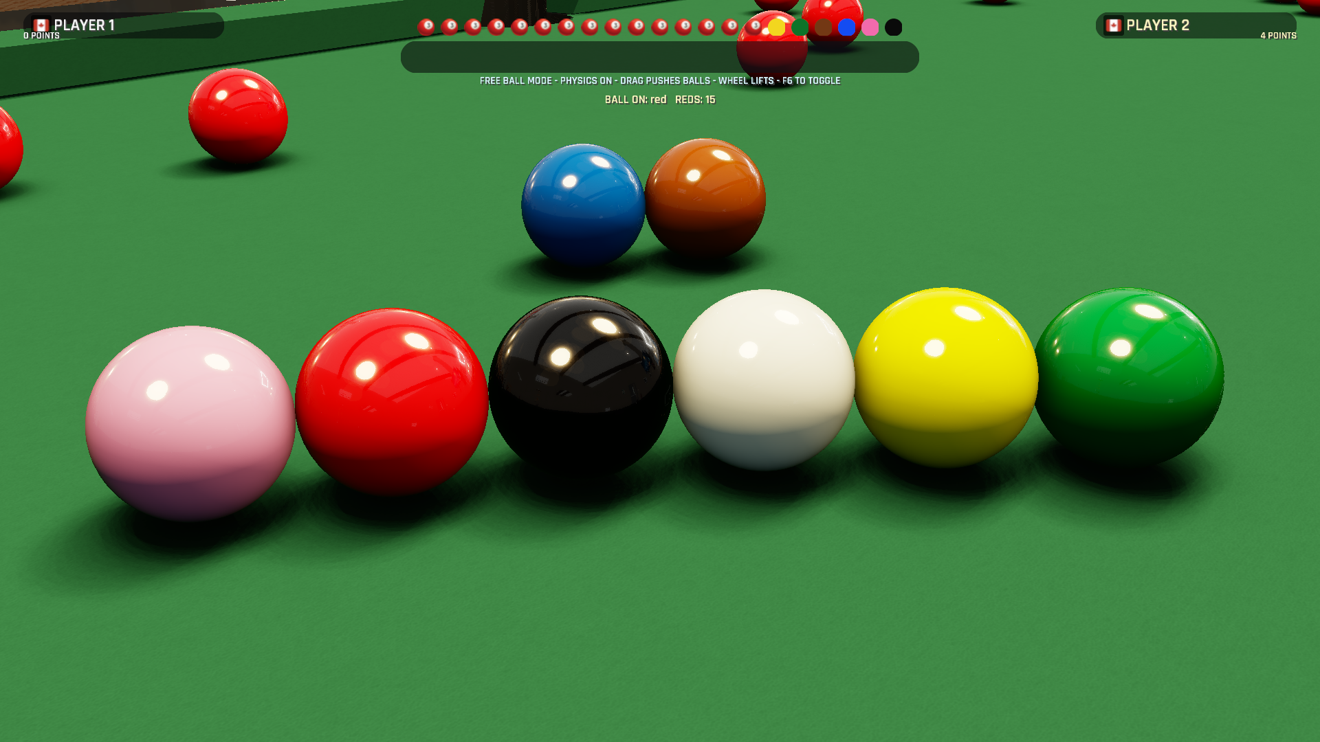 Cue Circuit snooker balls (Vulkan test build)