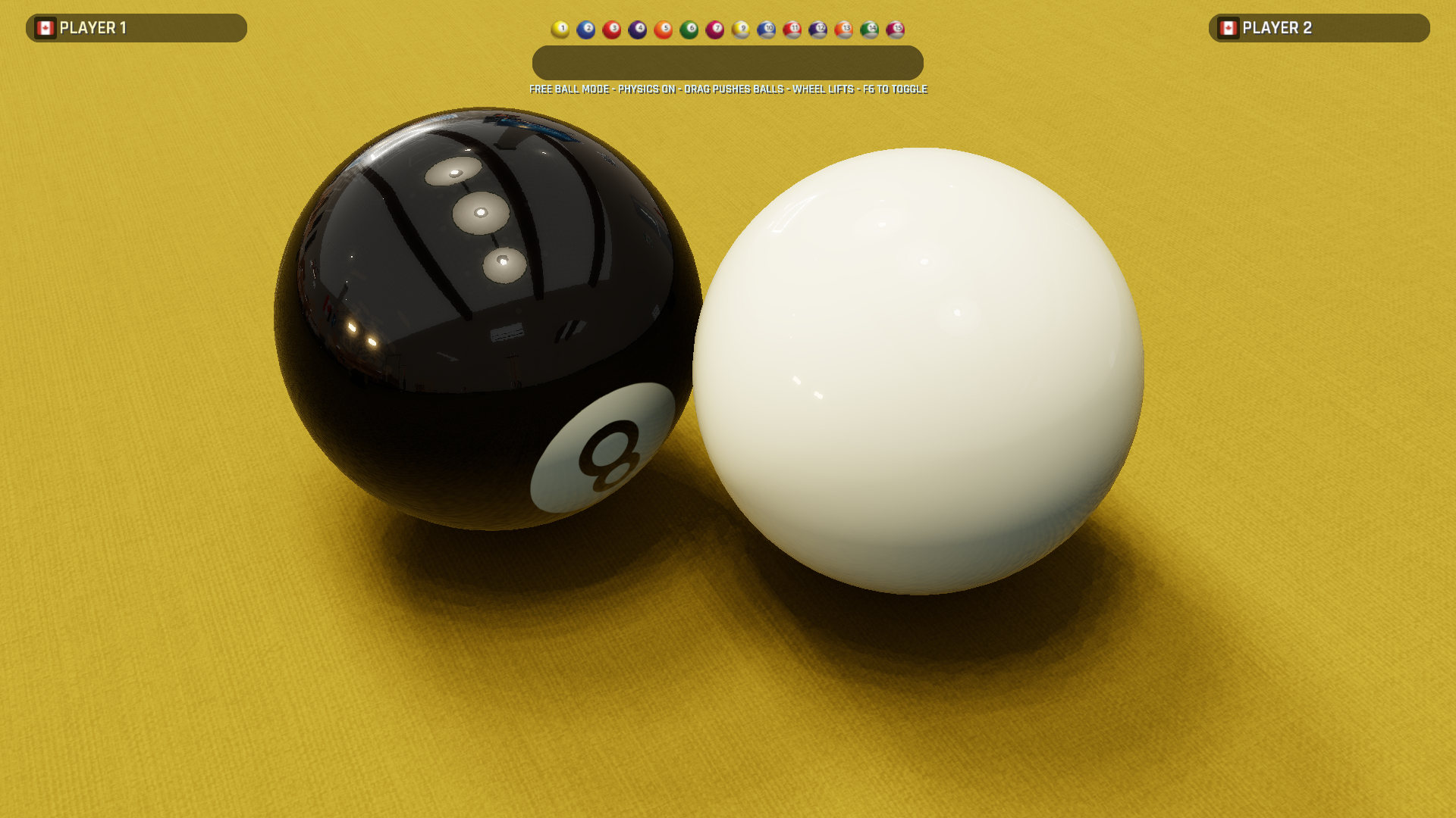 Cue Circuit 8 ball and cue on Gold felt